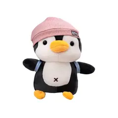 GENERICO - Peluche Pinguino Gorro Luck Rosado