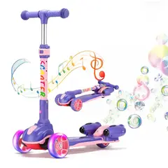 GENERICO - SCOOTER BURBUJAS CON LUCES MUSICAL ROSADO BUENA CALIDAD