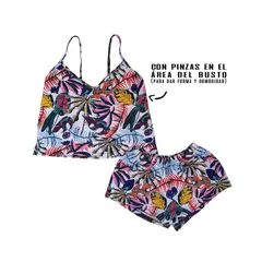 GENERICO - Pijama Conjunto Mujer BVD y Short Dos Piezas
