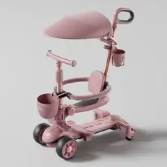 GENERICO - SCOOTER PARA NIÑAS MUSICAL 6 EN 1 ROSADO