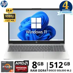 HP - Laptop 15-FC0071LA Ryzen 5 - 7520U, 15.6"FHD, Ram 8GB, SSD 512GB, Windows 11,
