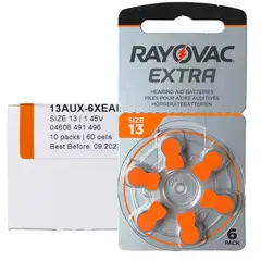 RAYOVAC - 5 Pack De 6 Pilas Para Audifonos Auditivos EXTRA A13