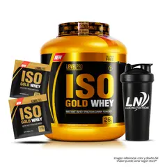 LEVEL PRO - Iso Gold Whey 3 kg Proteina Isolatada - vainilla + Shaker + 2 Sachet Iso Gold Whey