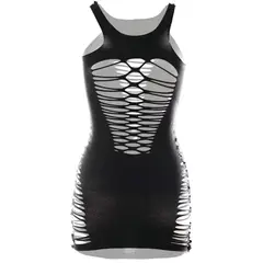 GENERICO - Sexy Malla Lencería Negra tipo vestido