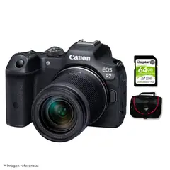 CANON - Cámara EOS R7 + Lente RF-S 18-150mm + Kit Básico de Accesorios