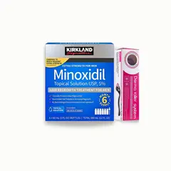 KIRKLAND - Caja minoxidil + Derma Roller