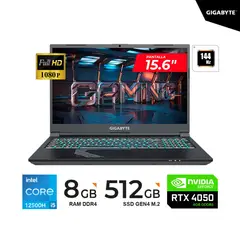 GIGABYTE - LAPTOP I5 12500H G5 MF GAMING 15.6" FHD 144HZ 8GB 512GB Gen4 RTX 4050 6GB FreedOs