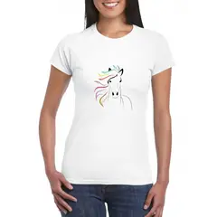 GENERICO - Polo Mujer diseño Caballo - Blanco
