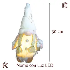GENERICO - Nomo navideño con trenzas y luz led 30x13cm