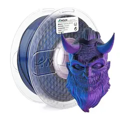 AMOLEN - Filamento Tricolor PLA para impresora 3D color Negro Azul Morado