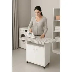 GENERICO - Planchador Mueble Organizador - Color Blanco