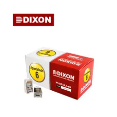 DIXON - Caja 100 Conectores Rj45 para Utp Cat.6 Apantallados Cumple RoHs