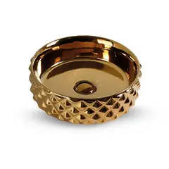 FRATELLI - BOWL OVALIN DE LOZA CRICULAR DORADO DIAMANTE 463-G