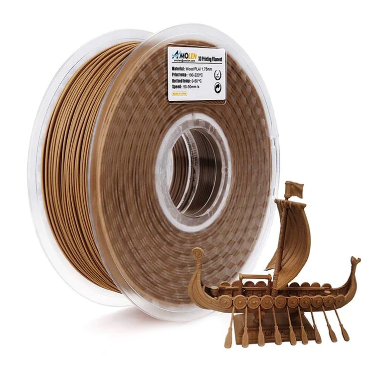 Filamento Madera PLA para impresora 3D color Nuez