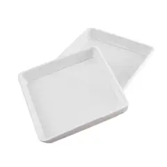 INSPIRA - Set de 2 Platos Cerámica Cuadrados con Borde Alto 24 cm