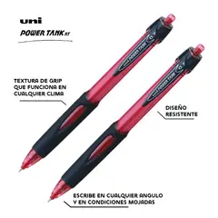UNI BALL - UNI SN-227 Bolígrafo Tinta Seca POWER TANK Rojo Pack x 2