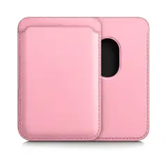 GENERICO - Tarjetero MagSafe de cuero con logo para iPhone iWallet Rosa