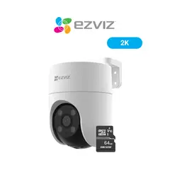 EZVIZ - Cámara Inalámbrica WiFi PT H8C Para Exteriores 2K 3MP + Micro SD 64gb -