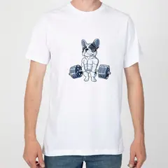 GENERICO - Polo Hombre manga corta diseño gym Tunes - Blanco