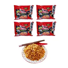 GENERICO - Pack 4u Fideos Ramen Buldak Sabor Pollo Doble Picante 140gr