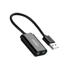 UGREEN - Mini Tarjeta Audio USB 2.0 Portable 35mm Original PC