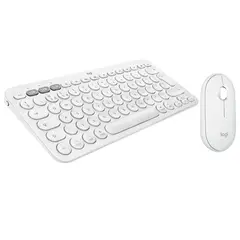 LOGITECH - Teclado Bluetooth Pebble Keys 2 K380s Y Mouse Pebble 2 M350s Blanco