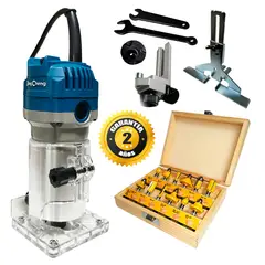 DONGCHENG - Ruteadora Fresadora Tupi de Mano 1/4″ DMP04-6 550W + 12 Pzas