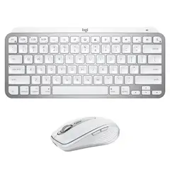 LOGITECH - Teclado Bluetooth MX Keys Mini y Mouse Anywhere 3S Gris Pálido