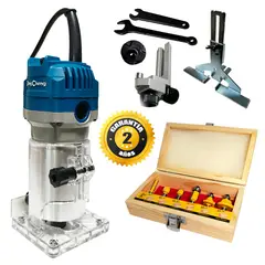 DONGCHENG - Ruteadora Fresadora Tupi de Mano 1/4″ DMP04-6 550W + 6 Pzas