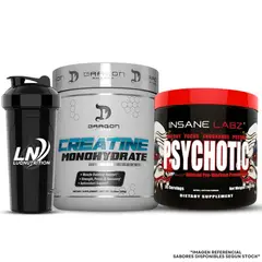 INSANE LABZ - Psychotic rojo 35 servicios + Creatina Dragon Pharma 300g con shaker