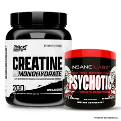 INSANE LABZ - Psychotic Rojo 35 servicios + Creatina Nutrex 1kg con shaker