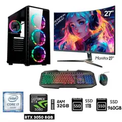 INTEL - Computadora PC Gamer Core I7 Ram32GB, SSD M.2-1TB, SSD 960GB, Video RTX 3050 8GB