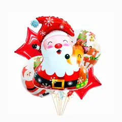 GENERICO - Globos Papa Noel Navidad pack de 5 unds