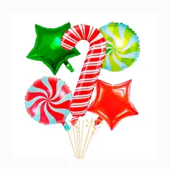 GENERICO - Globo Bastón Navidad Kit de 5 unds Decoración Hohgar