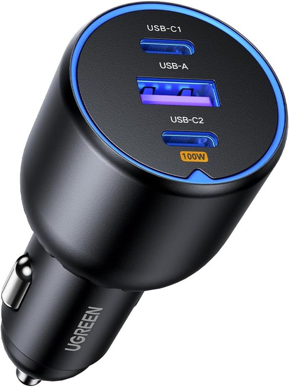 Cargador De Coche 130W 3 Puertos 2C+1USB - NEGRO