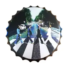 GENERICO - Chapa Metálica decorativa The Beatles - Abbey Road a color