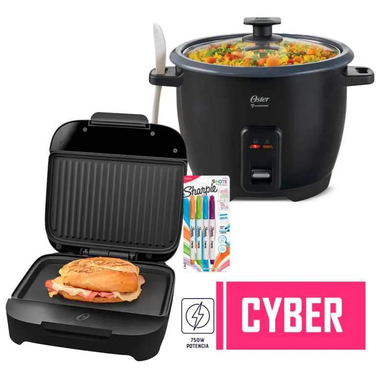Sandwichera Platos Hondos CKSTSM400 + Arrocera CKSTRCB10DFBLK