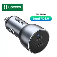 UGREEN - Cargador Auto 2 Puertos USB-C Carga rapida 50w CD213