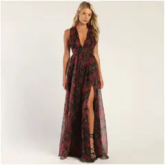 RINODERINA - Vestido Largo Elegante Fiesta Noche Clasico Moda Mujer