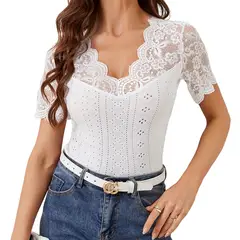 BLWOENS - Polera de manga corta para mujeres - Blanco