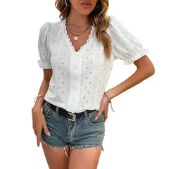 BLWOENS - Polera de manga corta para mujeres - Blanco