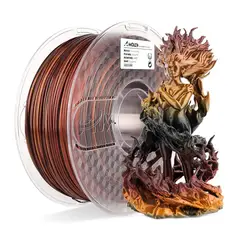 AMOLEN - Filamento Multicolor Gradiente PLA para impresora 3D Negro Rojo Dorado