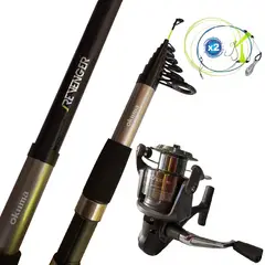 OKUMA - EQUIPO DE PESCA SPINNING CAÑA 3.0 M TELESCÓPICA Y CARRETE 4000