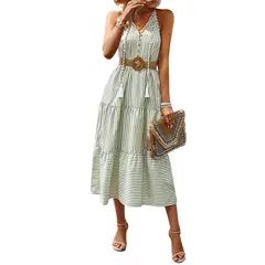 BLWOENS - Vestido casual de para mujeres - Verde