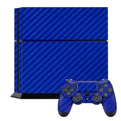GENERICO - Skin Adhesivo Fibra de Carbono Azul para Ps4 Fat