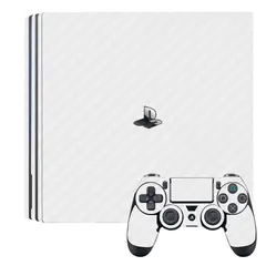 GENERICO - Skin Adhesivo Ps4 Pro Fibra de Carbono Blanco