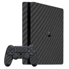 GENERICO - Skin Adhesivo Fibra de Carbono Plomo para Ps4 Slim