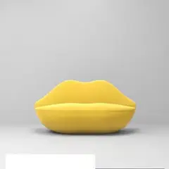 DMUEBLES - DM SOFA KISS 3 ASIENTOS ULTRACUERO - AMARILLO