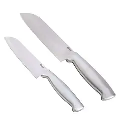OSTER - Set de Cuchillos Oster® 2 Piezas Santoku Acero Inoxidable 91602 02