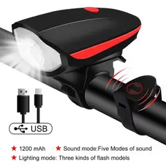 GENERICO - KIT LUZ CON TIMBRE RECARGABLE PARA BICICLETA
